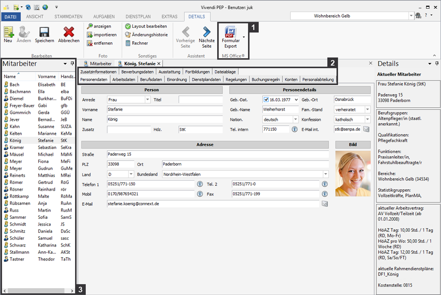 DIENSTPLANUNG MIT VIVENDI PEP visual data 4